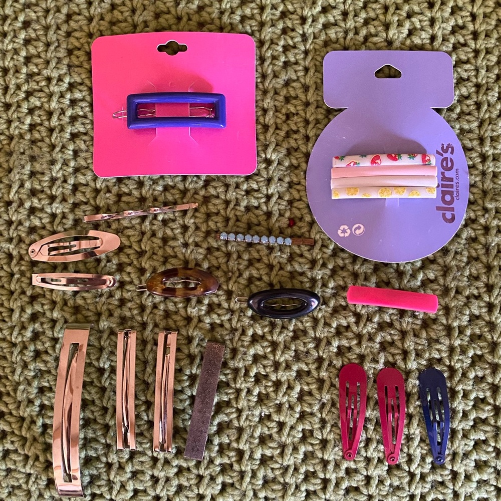 Huge Lot of Vintage Hair Clips Fruit Rhinestones Barbiecore Y2K